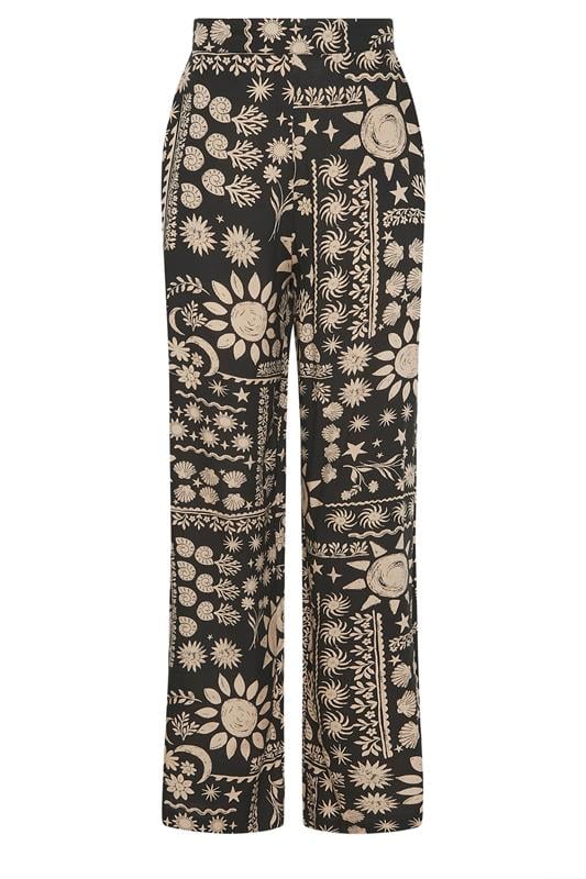 LTS Tall Women's Black Tropical Print Wide Leg Trousers | Long Tall Sally 5