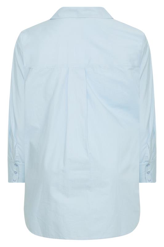 LIMITED COLLECTION Plus Size Light Blue Oversized Boyfriend Shirt | Yours Clothing 8
