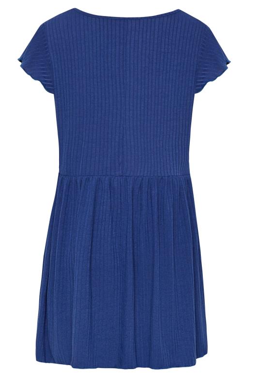 LIMITED COLLECTION Plus Size Blue Ribbed Square Neck Top | Yours Clothing 7