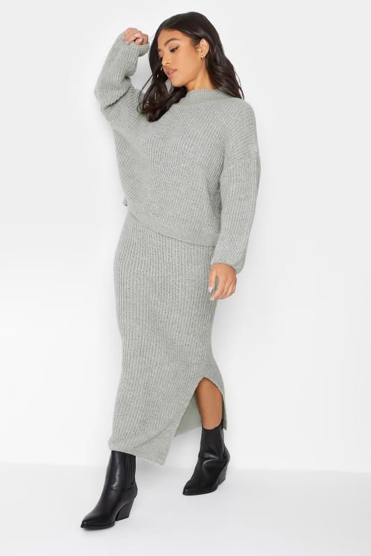 Petite Grey Midi Knitted Skirt | PixieGirl 3