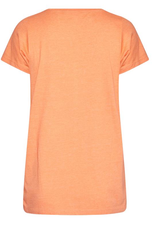 Curve Orange Marl Short Sleeve Basic T-Shirt 6