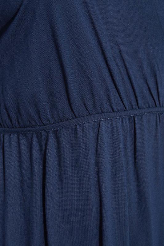 Curve Navy Blue Drawstring Maxi Dress 5