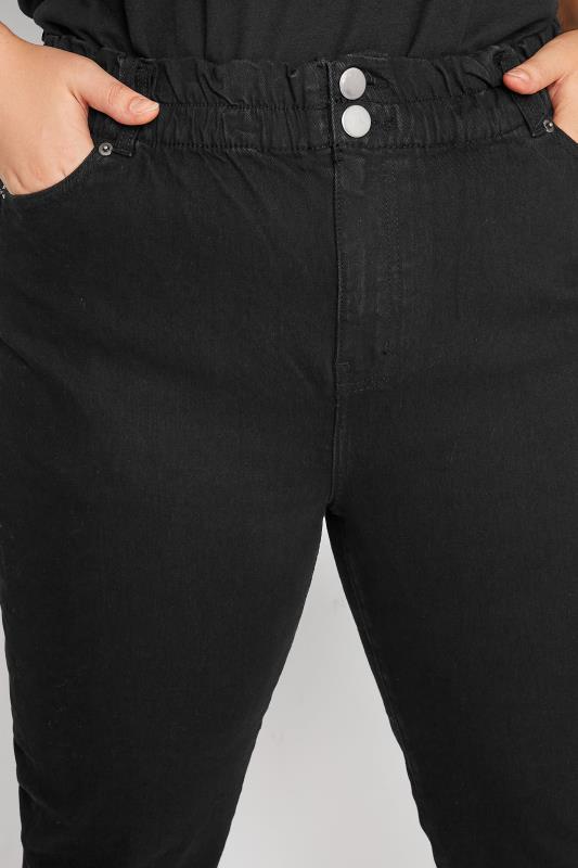 Plus Size Black Elasticated Stretch MOM Jeans | Yours Clothing 3