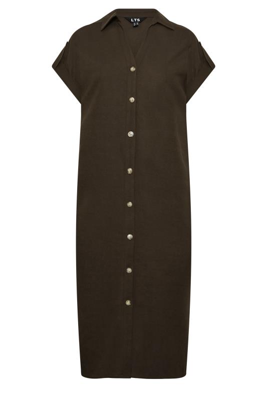 LTS Tall Women's Chocolate Brown Linen Dress | Long Tall Sally 1