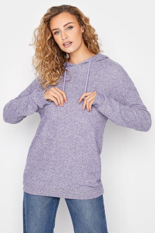 Tall  LTS Tall Purple Ribbed Soft Touch Hoodie