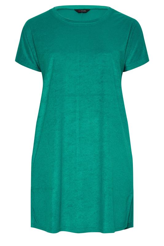YOURS Plus Size Turquoise Green Towelling T-Shirt Dress | Yours Clothing 9