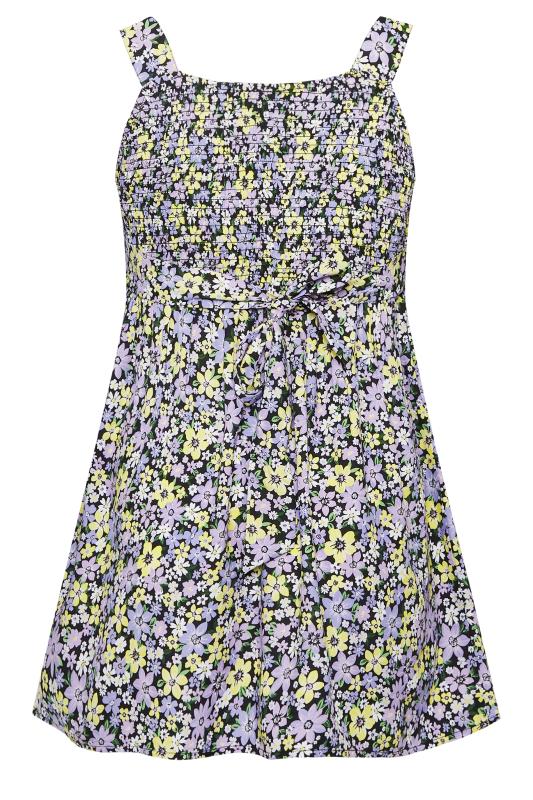 YOURS Plus Size Purple Floral Print Bow Back Vest Top | Yours Clothing 7