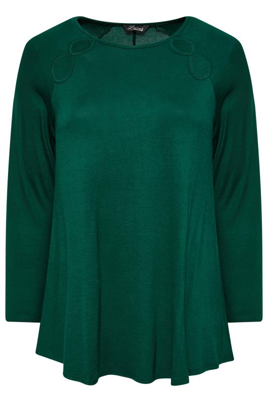 LIMITED COLLECTION Plus Size Forest Green Cut Out Raglan T-Shirt | Yours Clothing 6
