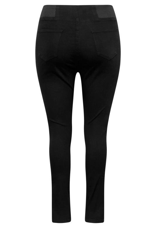 Plus Size Black Elasticated Insert Split Hem Stretch Jeggings | Yours Clothing 6