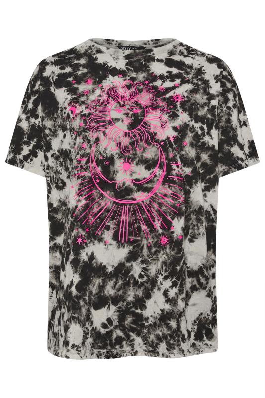 YOURS Plus Size Black Astrology Print Tie Dye T-Shirt | Yours Clothing 5