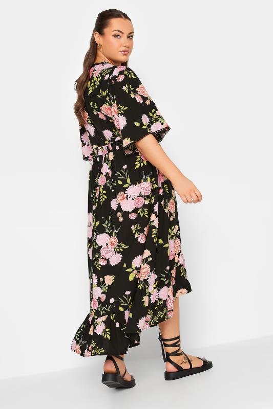 YOURS Curve Plus Size Black Floral Maxi Dress | Yours Clothing  4