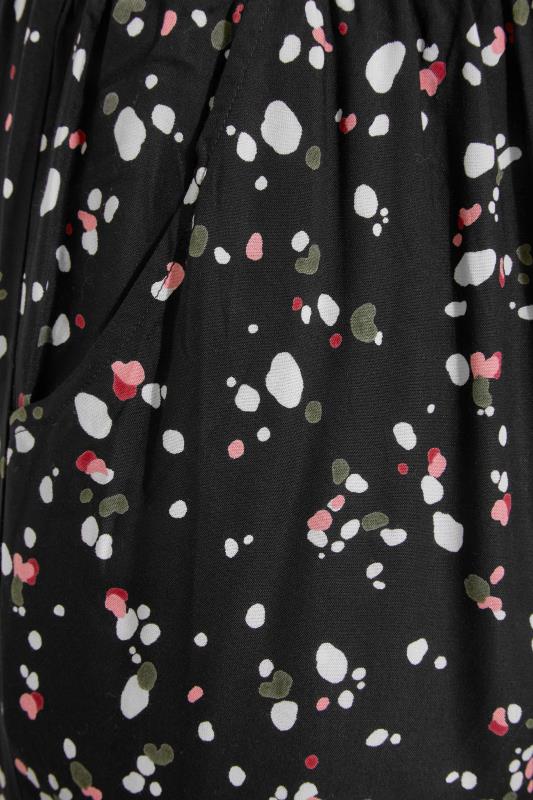 Plus Size Black Dot Print Drawstring Joggers | Yours Clothing 4