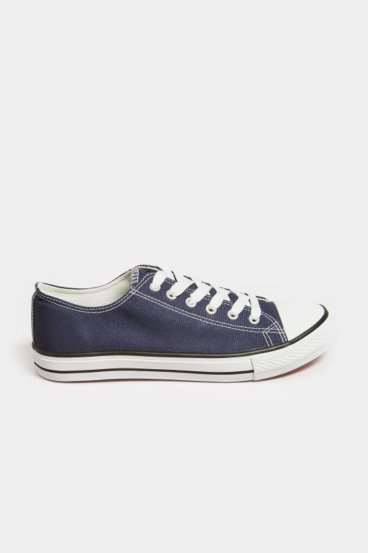 LTS Navy Canvas Low Trainers In Standard D Fit | Long Tall Sally  3