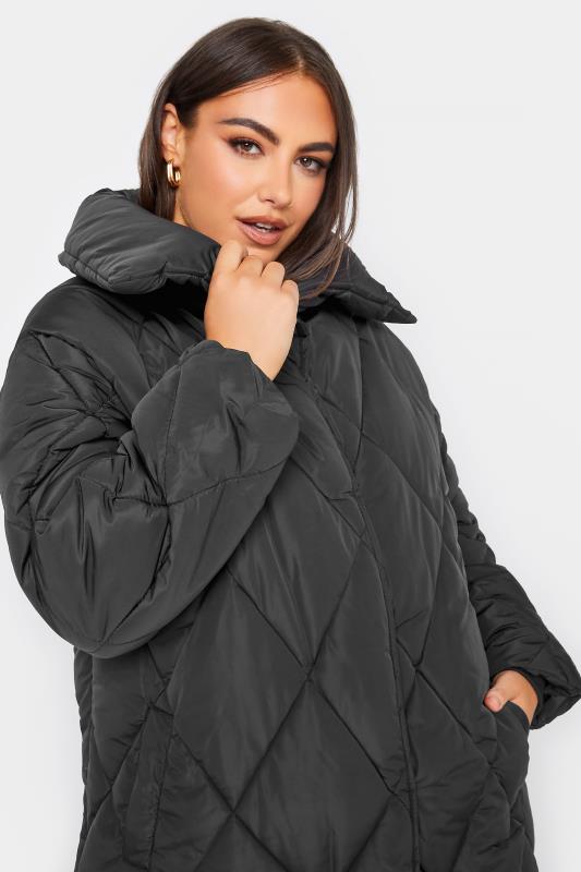 YOURS Plus Size Black Quilted Puffer Coat | Yours Clothing 4