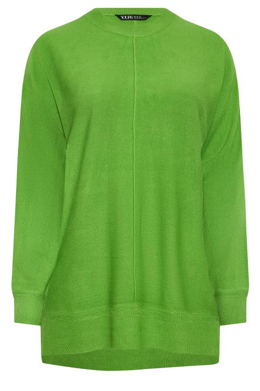 YOURS Plus Size Green Front Seam Detail Jumper | Yours Clothing 5
