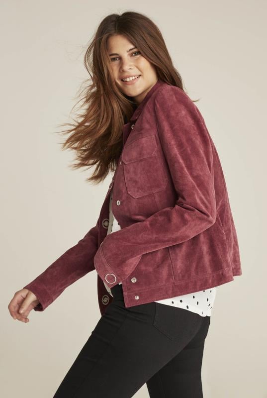 Burgundy Suede Jacket | Long Tall Sally