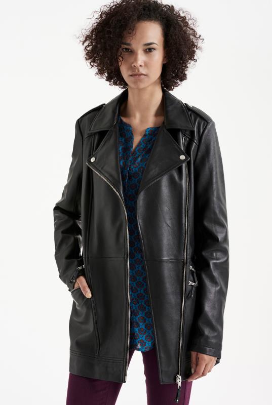 longline leather jacket