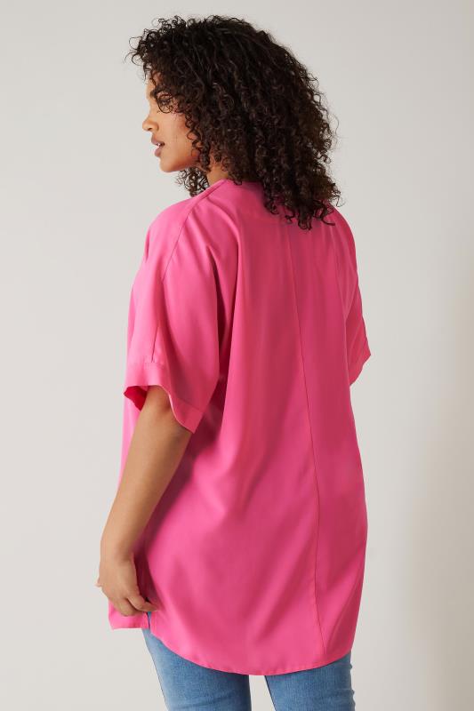 EVANS Plus Size Pink Pleat Front Blouse | Evans 3