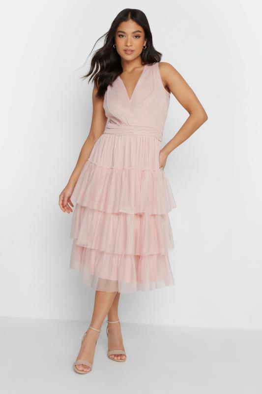 PixieGirl Blush Pink Mesh Tiered Dress | PixieGirl  1