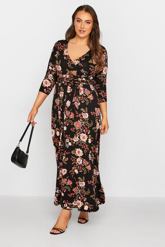 Plus Size Black Paisley Print Wrap Dress | Yours Clothing 2