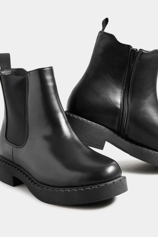 LIMITED COLLECTION Black Faux Leather Chelsea Boots In Extra Wide EEE Fit | Yours Clothing 5