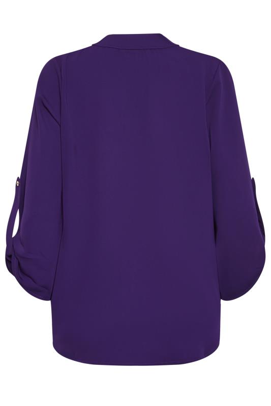 M&Co Purple Statement Button Tab Sleeve Shirt | M&Co 8