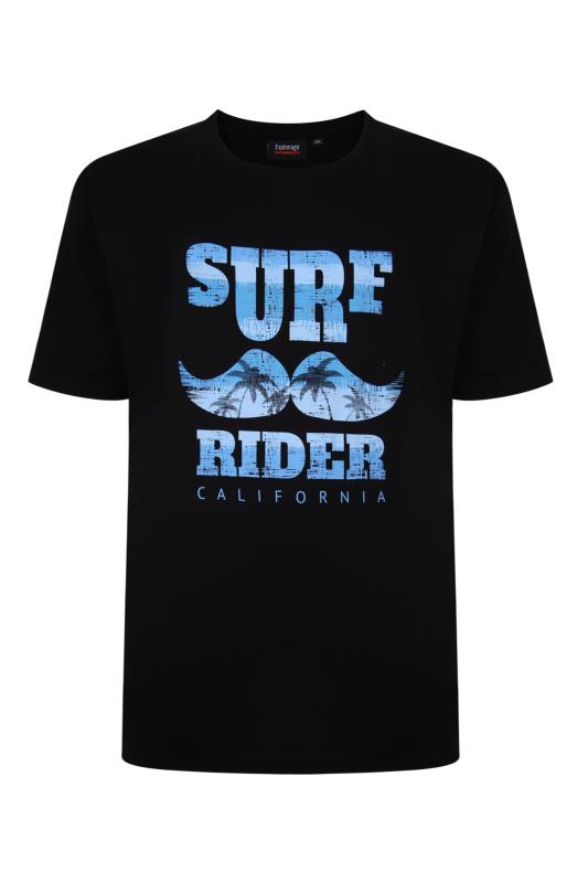 ESPIONAGE Black Surf Rider Print T-Shirt_f.jpg