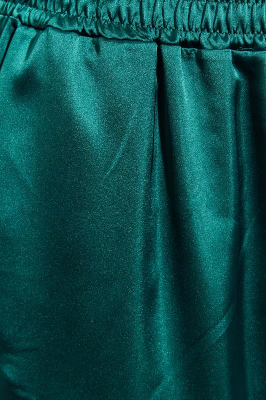 Curve Green Satin Wide Leg Trousers 4