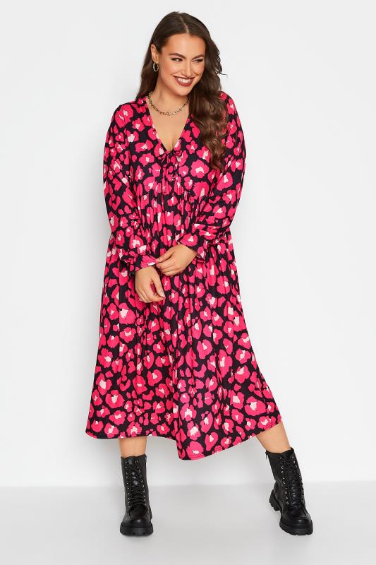LIMITED COLLECTION Plus Size Pink Animal Print Dress | Yours Clothing 2