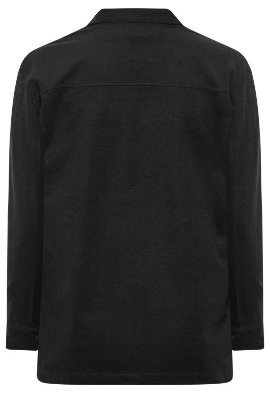 Plus Size Black Sweat Shacket | Yours Clothing 7