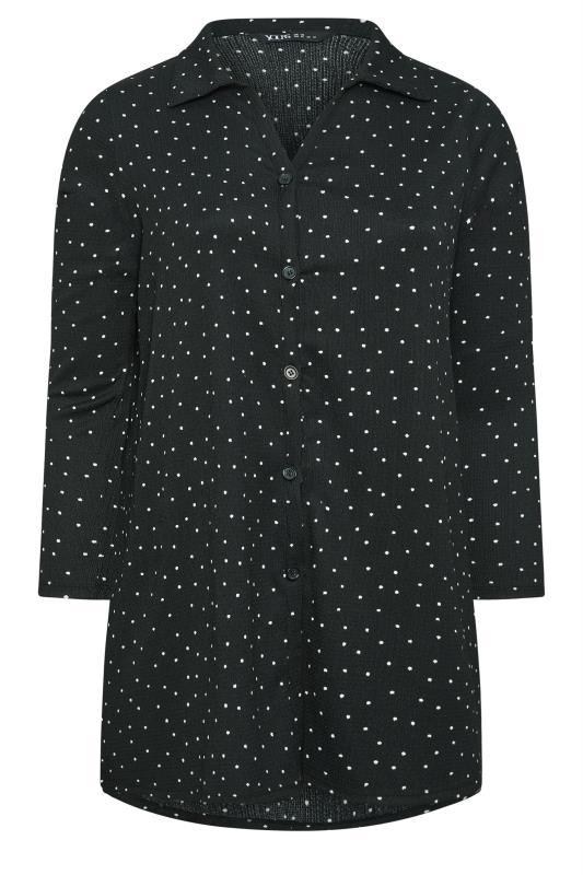 YOURS Plus Size Black Spot Print Shirt | Yours Clothing 5