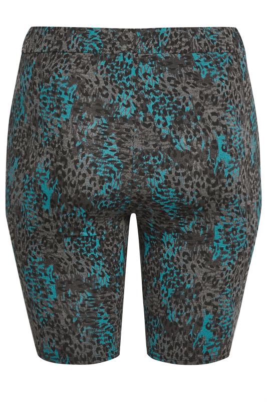 YOURS ACTIVE Plus Size Grey Leopard Print Cycling Shorts | Yours Clothing 7