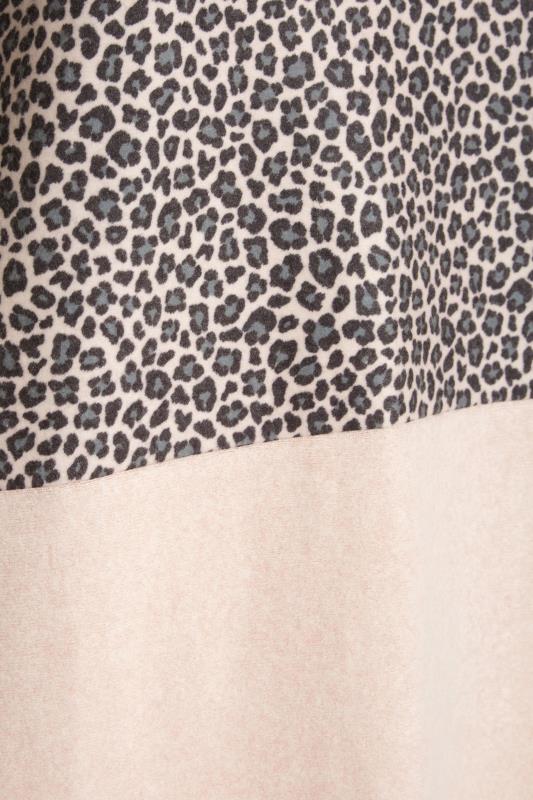 Plus Size Curve Grey Leopard Print Colour Block Soft Touch Top | Yours Clothing 5