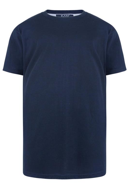 KAM Big & Tall Navy Blue Plain T-Shirt 2