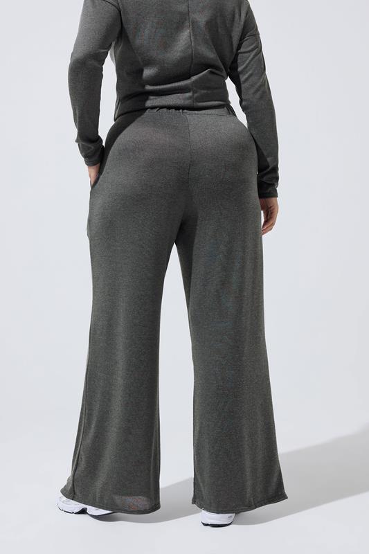 LIMITED COLLECTION Plus Size Charcoal Grey Wide Leg Trousers | Yours Clothing 2