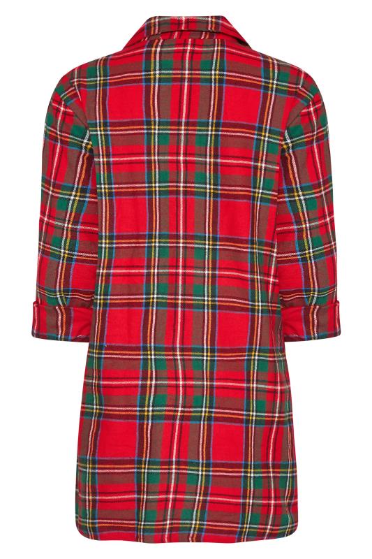 LTS Tall Red Check Brushed Shirt 7