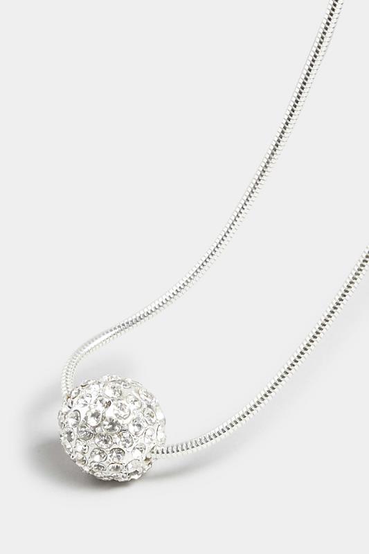Silver Diamante Ball Necklace | Yours Clothing 3
