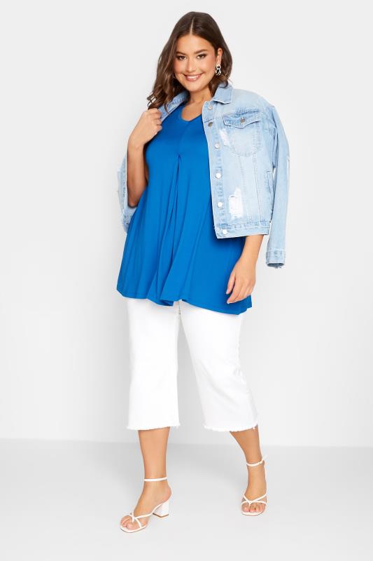 YOURS Curve Plus Size Cobalt Blue Swing Vest Top | Yours Clothing  2