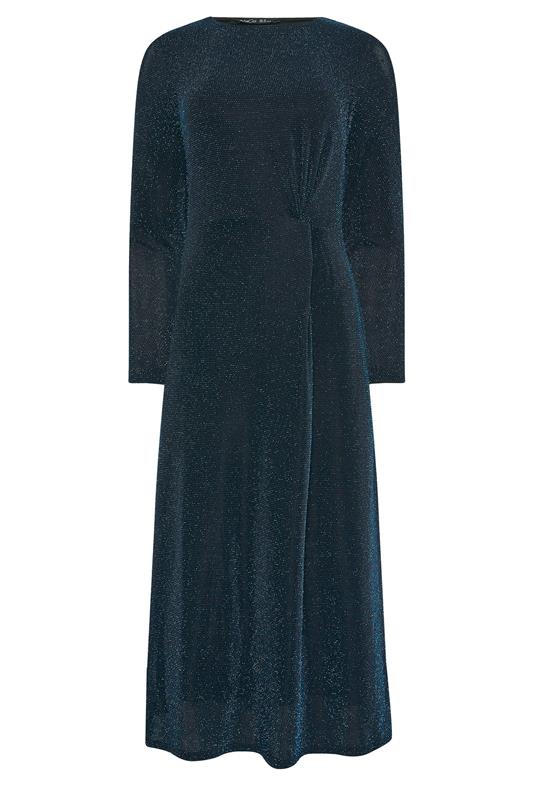 M&Co Teal Green Metallic Twist Front Midi Dress | M&Co 5