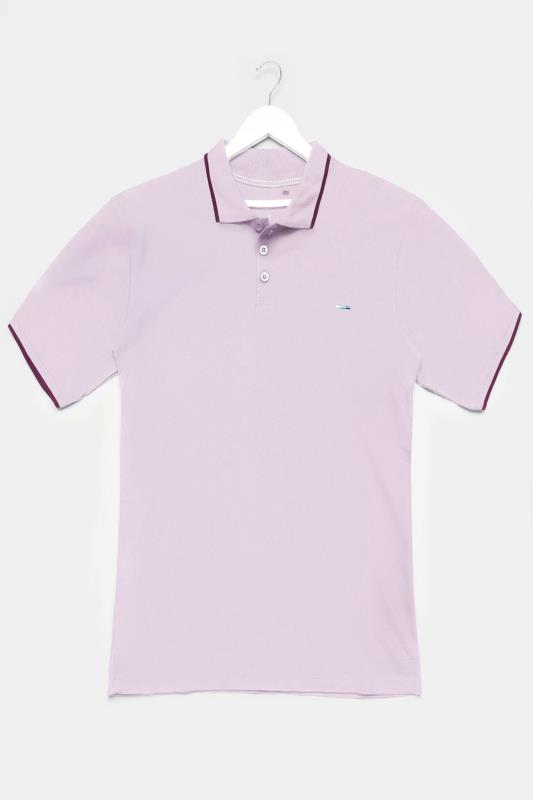BadRhino Lilac Purple Contrast Tipped Polo Shirt_F.jpg
