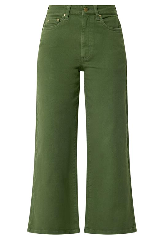 M&Co Petite Khaki Green Wide Leg Jeans | M&Co 5