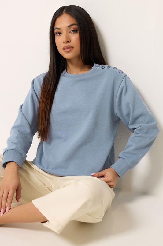  M&Co Petite jersey de vaquero azul con detalle de botones
