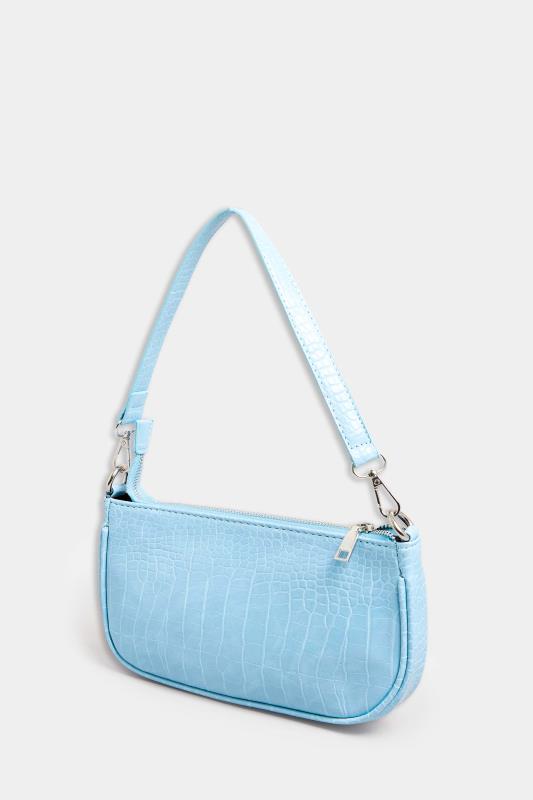  Yours Light Blue Faux Croc Shoulder Bag