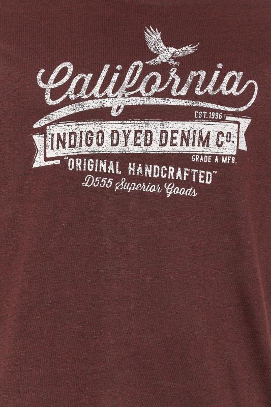 D555 Big & Tall Burgundy Red California Eagle Print T-Shirt | BadRhino 2