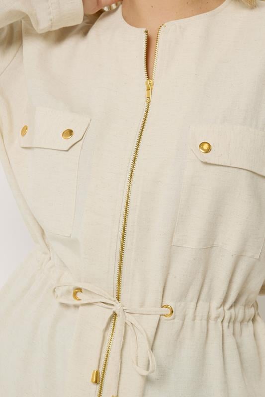 YOURS Plus Size Natural Brown Linen Shacket | Yours Clothing 5