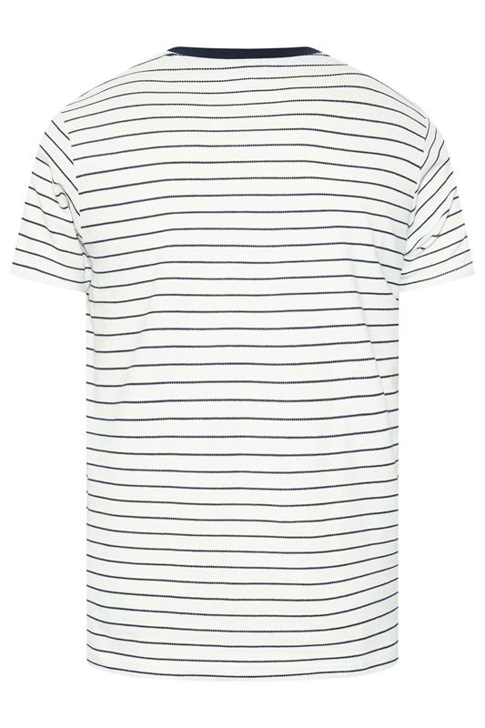 BadRhino Big & Tall Off-White Stripe Pique T-Shirt | BadRhino 6