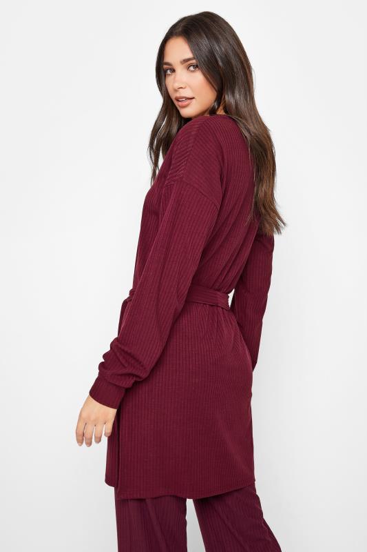 LTS Tall Berry Red Ribbed Lounge Tunic Top 3