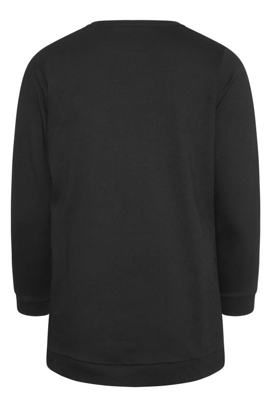 Plus Size Black Leopard Print Faux Fur Panel Sweatshirt | Yours Clothing  7