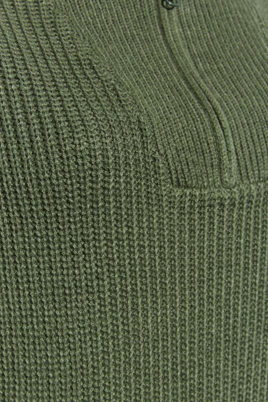 Plus Size Khaki Green Zip Neck Longline Vest Top | Yours Clothing 5