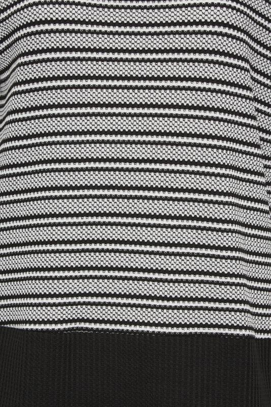 Plus Size Black Stripe V-Neck Top | Yours Clothing 5